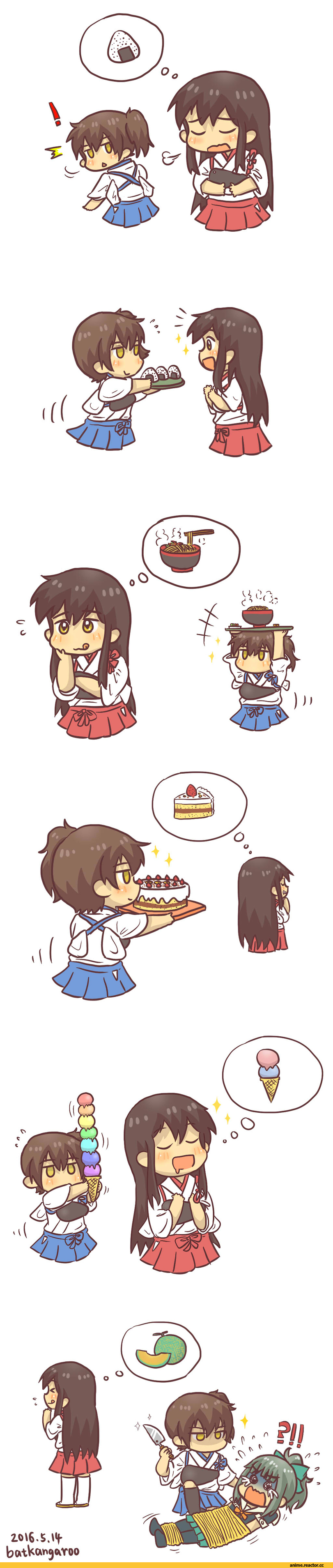 Kantai Collection, Akagi, Kaga (Kantai Collection), Yuubari, batkangaroo, Anime Комиксы, Anime