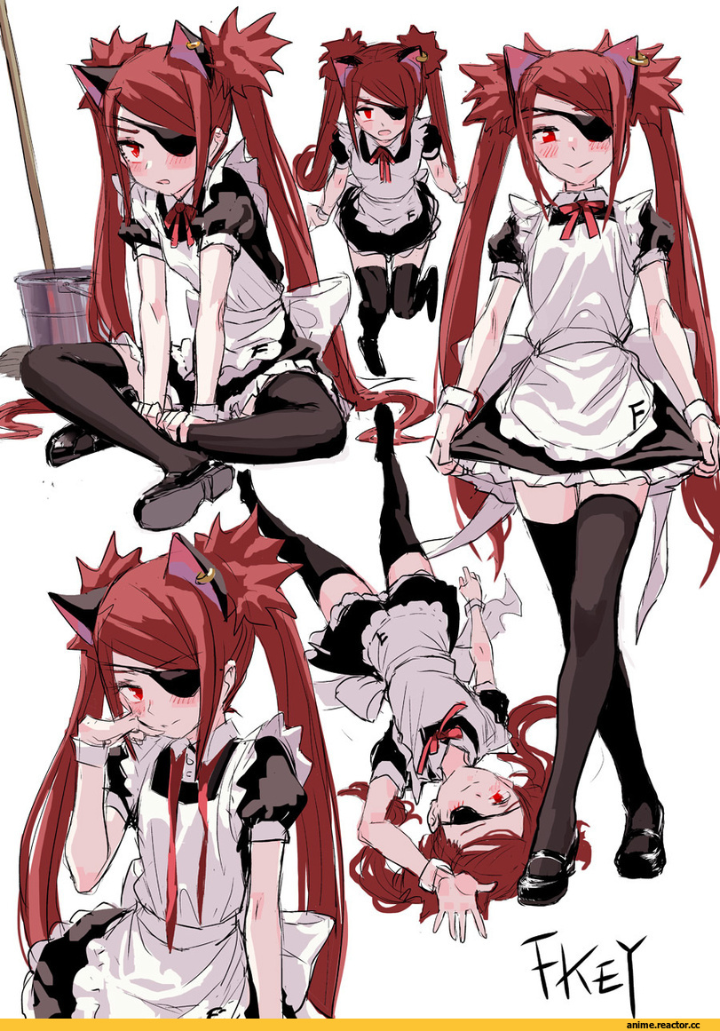 FKEY, Anime Art, AO, Maid, Animal Ears, Anime