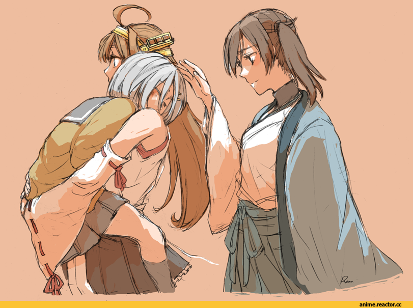 Kantai Collection, Kongou (Kantai Collection), Kaga (Kantai Collection), Hamakaze (Kantai Collection), yamada rei (rou), Anime