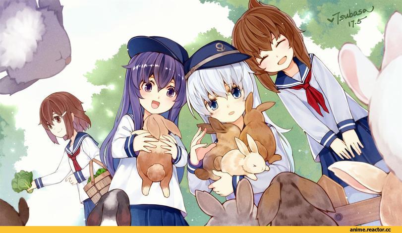 tsubasa tsubasa, Ikazuchi, Kantai Collection, inazuma, Hibiki (Kantai Collection), Akatsuki, Anime