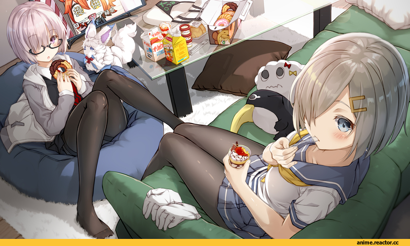 katoroku, Hamakaze (Kantai Collection), Kantai Collection, fou (fate/grand order), Shielder (Fate/grand order), Fate/Grand Order, Fate (series), crossover, Megane, Anime