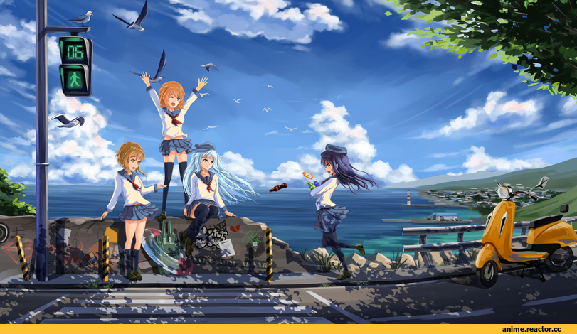 resau, Kantai Collection, Akatsuki, Inazuma (Kantai Collection), Akagi (Kantai Collection), Anime