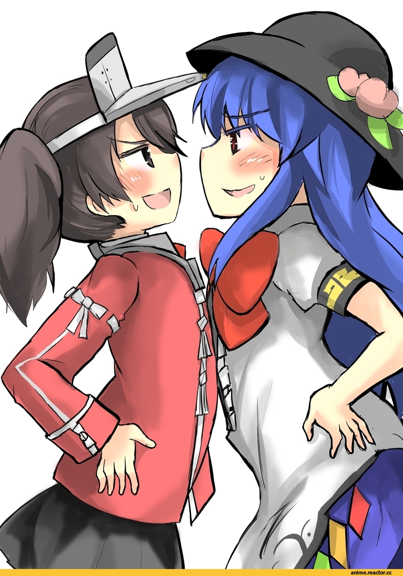 Kantai Collection, Touhou Project, Ryuujou, Hinanawi Tenshi, gaoo (frpjx283), crossover, Anime