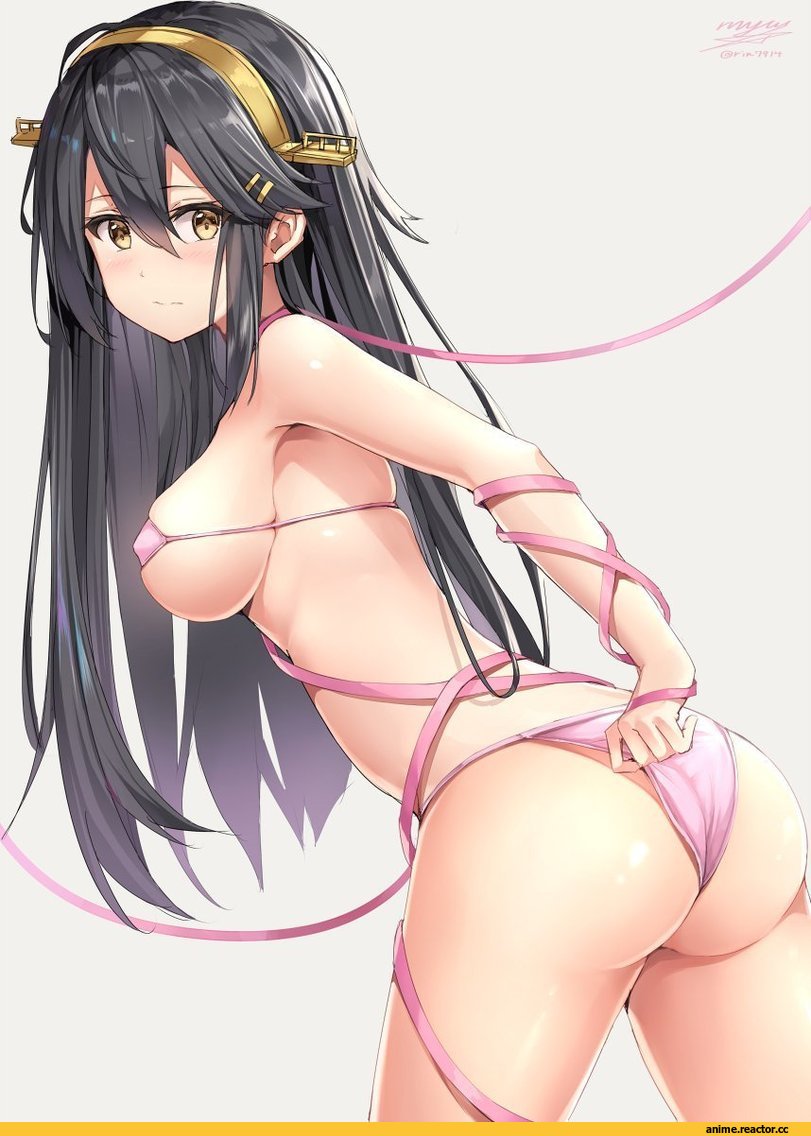 Haruna (Kantai Collection), Kantai Collection, Anime Ero Swim, Anime Ero, oshiri, Nikkunemu, Anime Art, Anime
