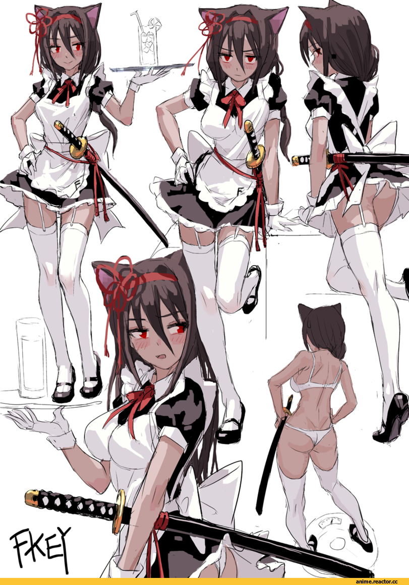FKEY, Anime Art, nekomimi, Animal Ears, Anime Ero, Maid, Anime Paint, Anime Ero Pantsu, Anime Ero Ass, Anime