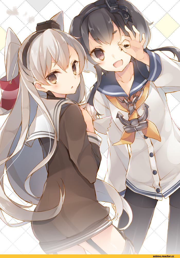 Anime Art, enomoto hina, Kantai Collection, Amatsukaze (Kantai Collection), Tokitsukaze (Kantai Collection), Anime