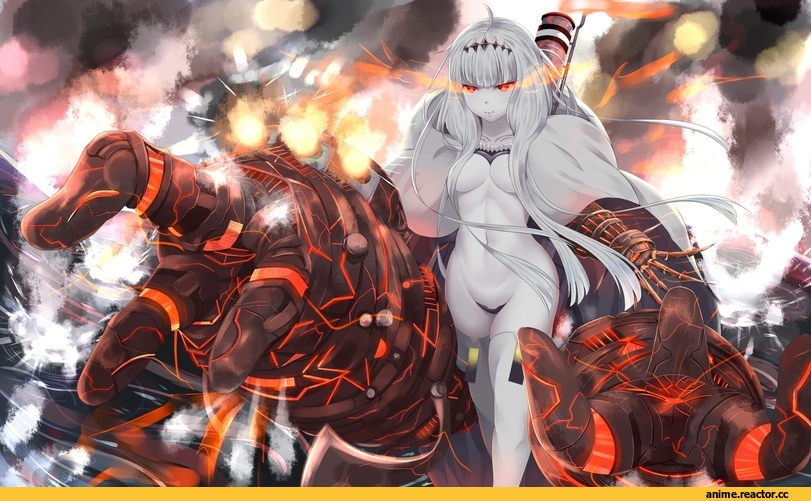 Anime Art, shiro usagi, Kantai Collection, northern water hime, Anime