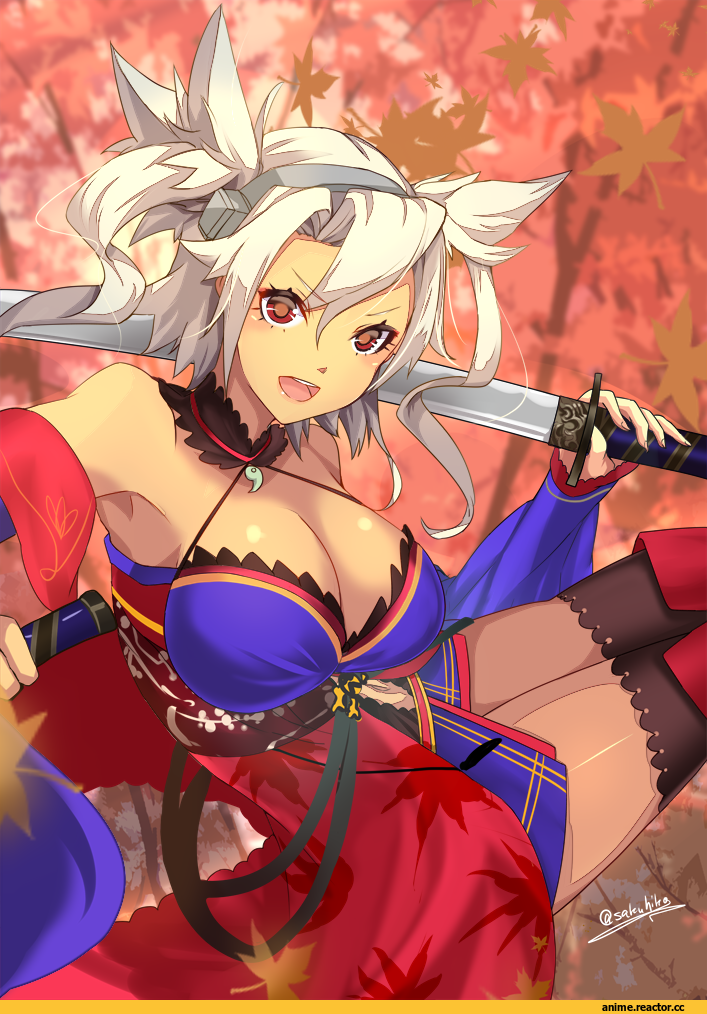 Miyamoto Musashi (Fate/grand order), Fate/Grand Order, Fate (series), Musashi (Kantai Collection), Kantai Collection, crossover, sakuhiko, Anime