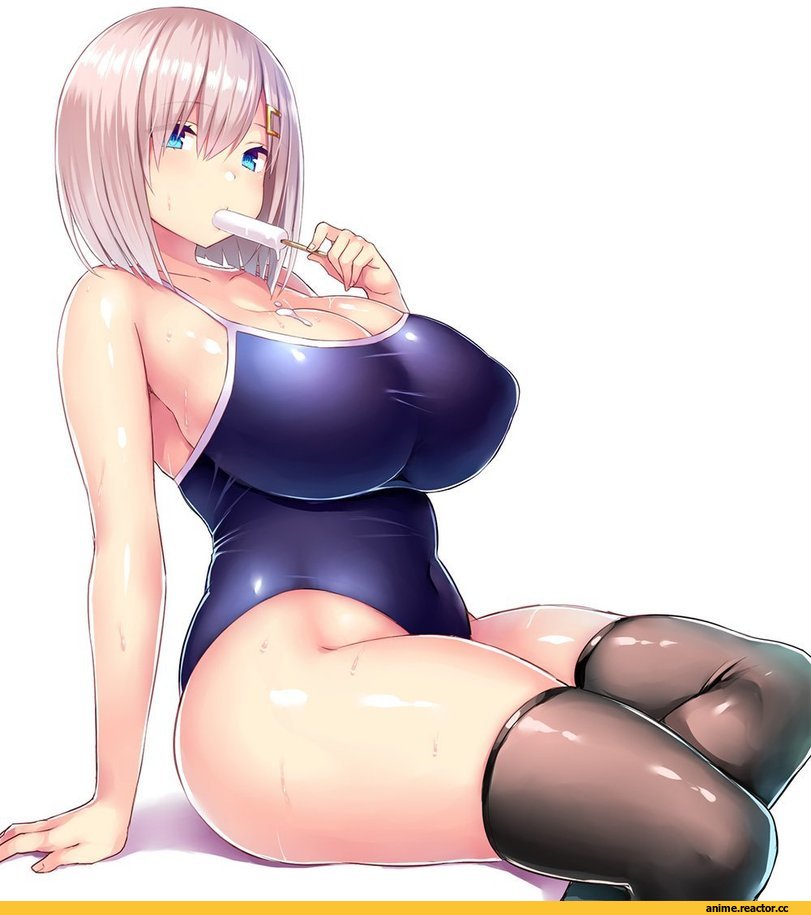 tsukumiya amane, Anime Ero Swim, Anime Ero, Anime Ero Kyonyuu, Hamakaze (Kantai Collection), Kantai Collection, чулки, Anime