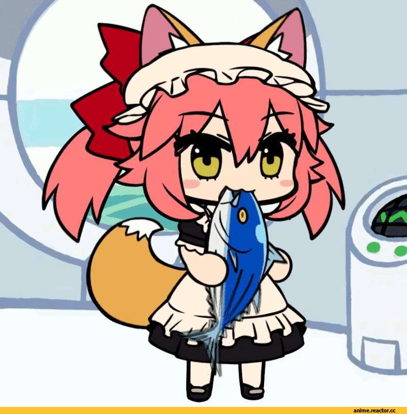 264lino, Caster (Fate/Extra), Fate/Extra, Fate (series), Аниме гифки, Animal Ears, Maid, Anime