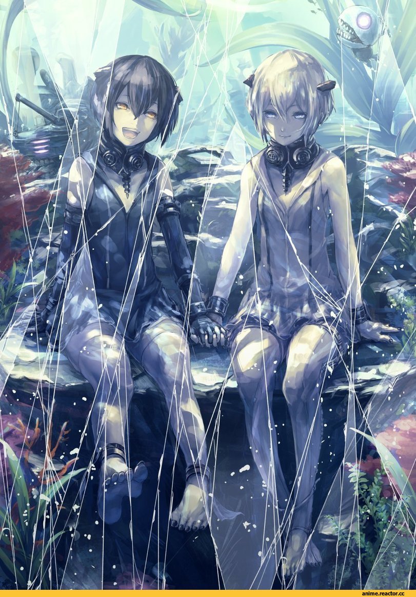 Midway Hime, Kantai Collection, nina (ninageya), abyssal twin hime (black), abyssal twin hime (white), Anime