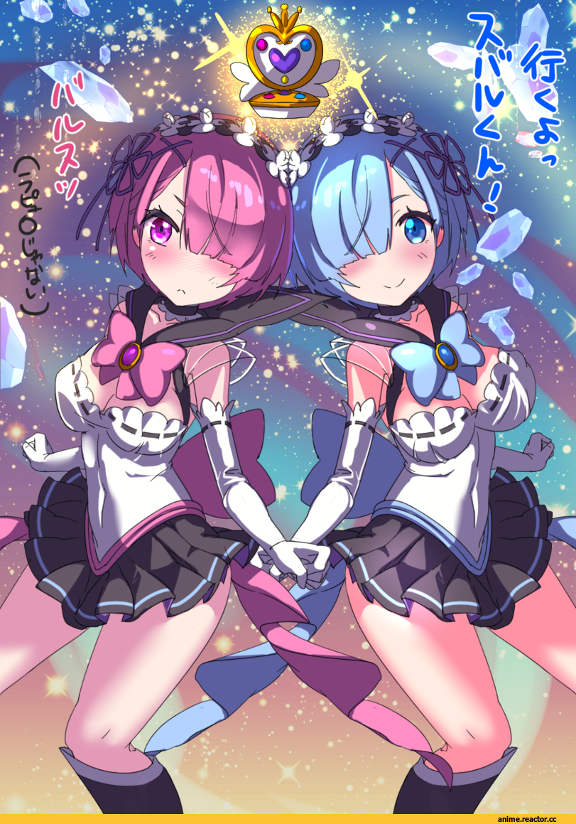 Bishoujo Senshi Sailor Moon, Re Zero Kara Hajimeru Isekai Seikatsu, Ram (Re Zero), Rem (re zero), crossover, Anime