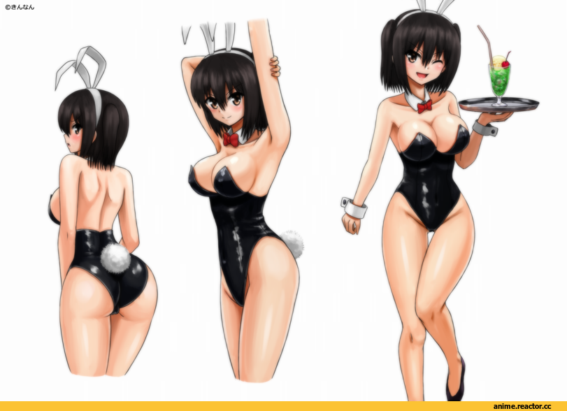 kinnan, Bunnysuit, Usagimimi, Animal Ears, Kantai Collection, Sendai (Kantai Collection), Anime