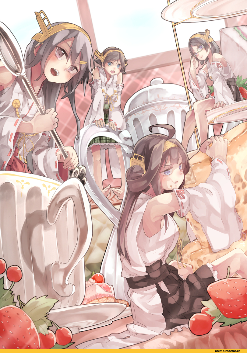Kantai Collection, Haruna (Kantai Collection), hiei (kantai collection), Kirishima (Kantai Collection), Kongou (Kantai Collection), Saraki, Anime Art, Anime