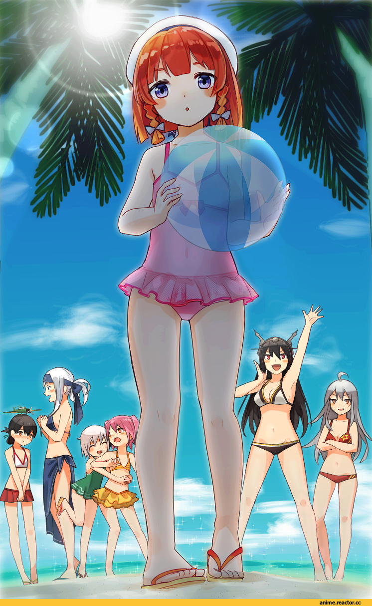 shimushu (kantai collection), Nagato (Kantai Collection), Kantai Collection, kunashiri (kantai collection), Kamoi (Kantai Collection), kasuga maru (kantai collection), Gangut (Kantai Collection), etorofu (kantai collection), yamashiki (orca buteo), swimsuit, Anime
