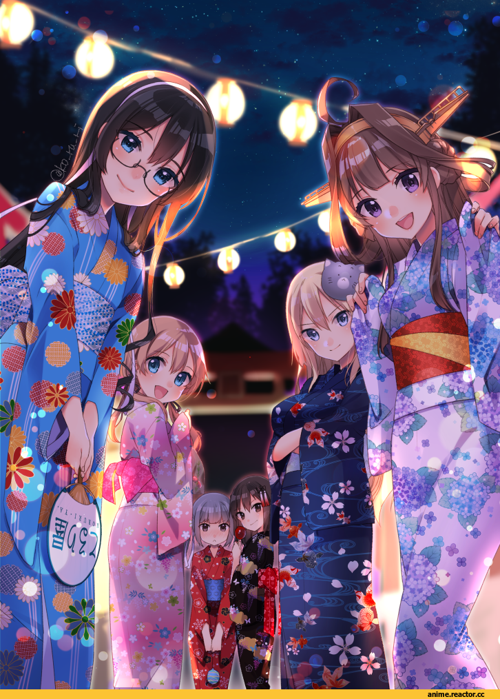 Sendai (Kantai Collection), Kantai Collection, Prinz Eugen (Kantai Collection), Ooyodo (Kantai Collection), Kongou (Kantai Collection), Kasumi (Kantai Collection), Bismarck (Kantai Collection), koruri, Anime