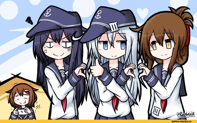 Kantai Collection, Akatsuki, Ikazuchi, Inazuma (Kantai Collection), Hibiki (Kantai Collection), raythalosm, Anime