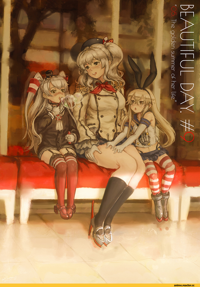 Kantai Collection, Shimakaze, Amatsukaze (Kantai Collection), Kashima (Kantai Collection), kuon (kwonchanji), Anime