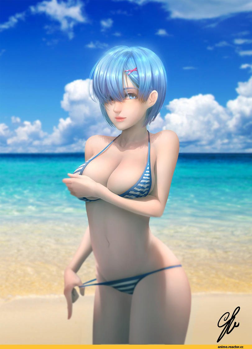 Re Zero Kara Hajimeru Isekai Seikatsu, Rem (re zero), Ram (Re Zero), peachpa, Anime Ero Swim, Anime Ero, Anime