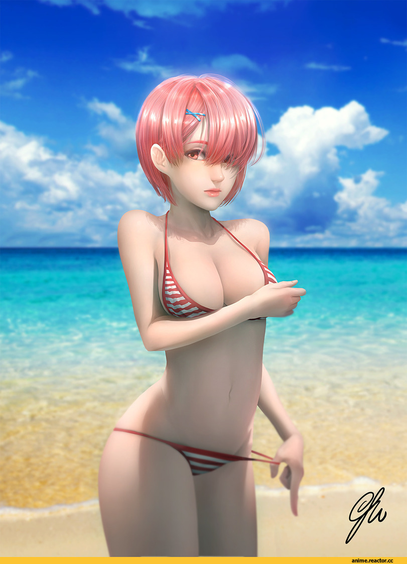 Re Zero Kara Hajimeru Isekai Seikatsu, Rem (re zero), Ram (Re Zero), peachpa, Anime Ero Swim, Anime Ero, Anime