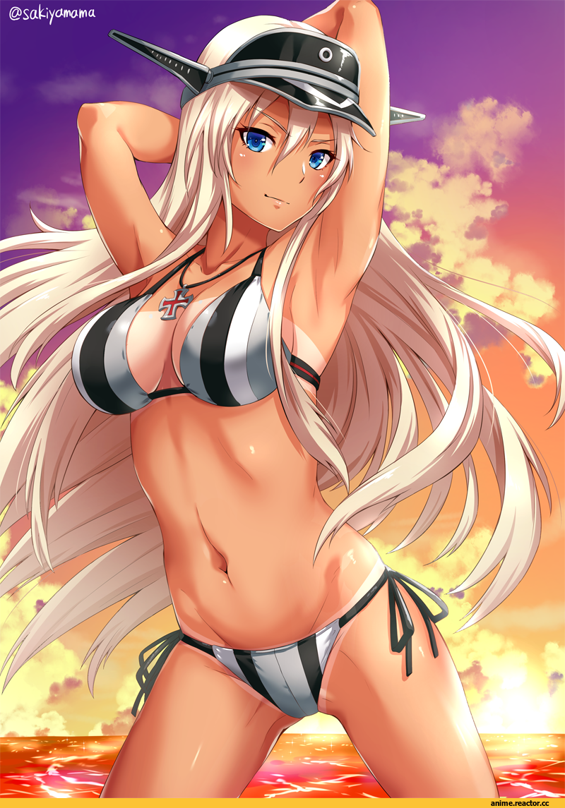 Sakiyamama, Anime Art, Anime Ero, Anime Ero Swim, Kantai Collection, Bismarck (Kantai Collection), Anime