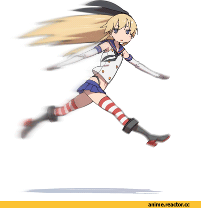 Kantai Collection, Shimakaze, ikezawa shin, Anime Гифки, Anime
