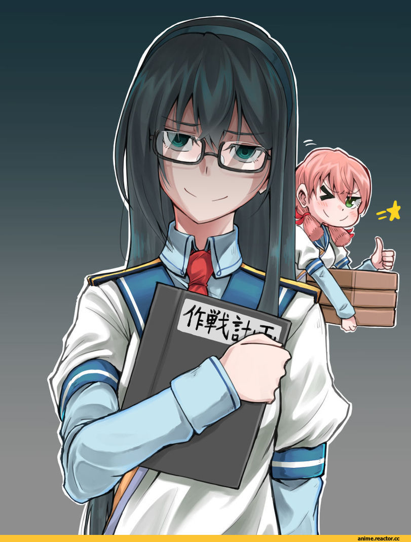 v r dragon01, Akashi (Kantai Collection), Kantai Collection, Ooyodo (Kantai Collection), Megane, Anime