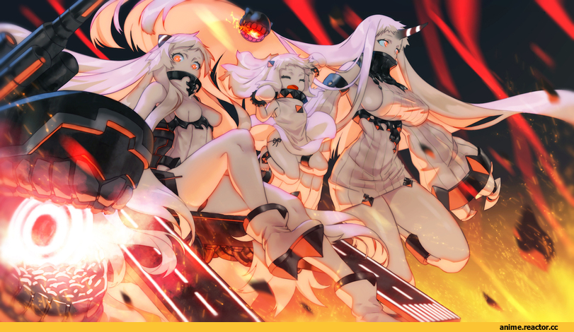 matsukawa li, Kantai Collection, Airfield Hime, Northern Ocean Hime, Seaport Hime, Anime