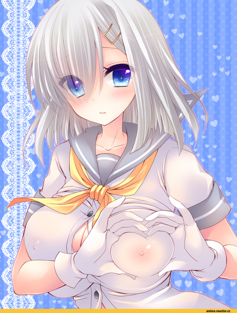 heart-shaped boob challenge, Hamakaze (Kantai Collection), Kantai Collection, Anime Ero Oppai, Anime Ero, pocopoco, Anime Art, Anime