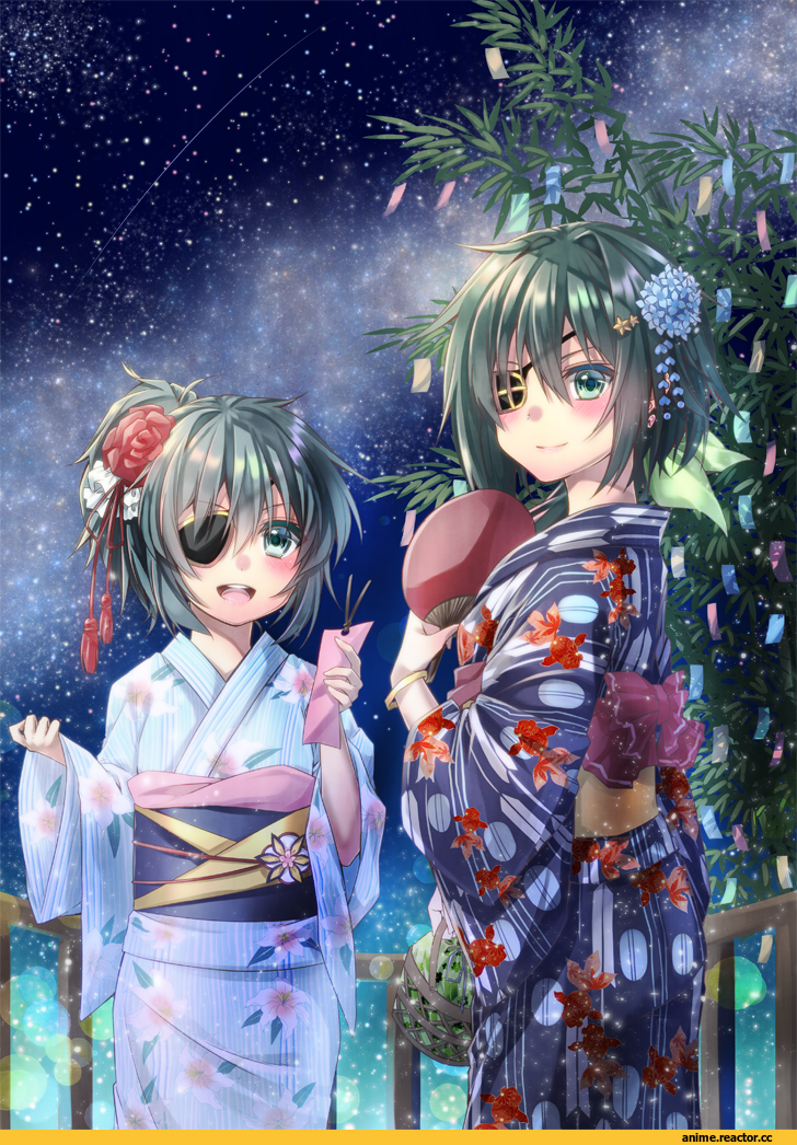 Anime Art, yuihira asu, Kantai Collection, Kiso, Yukata, Anime