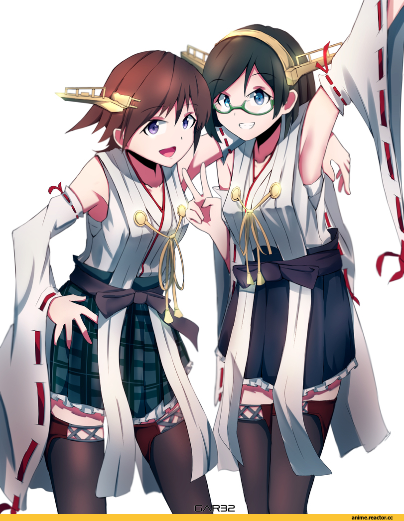 Hiei, Kantai Collection, Kirishima (Kantai Collection), tegar32, Anime Art, Megane, Anime