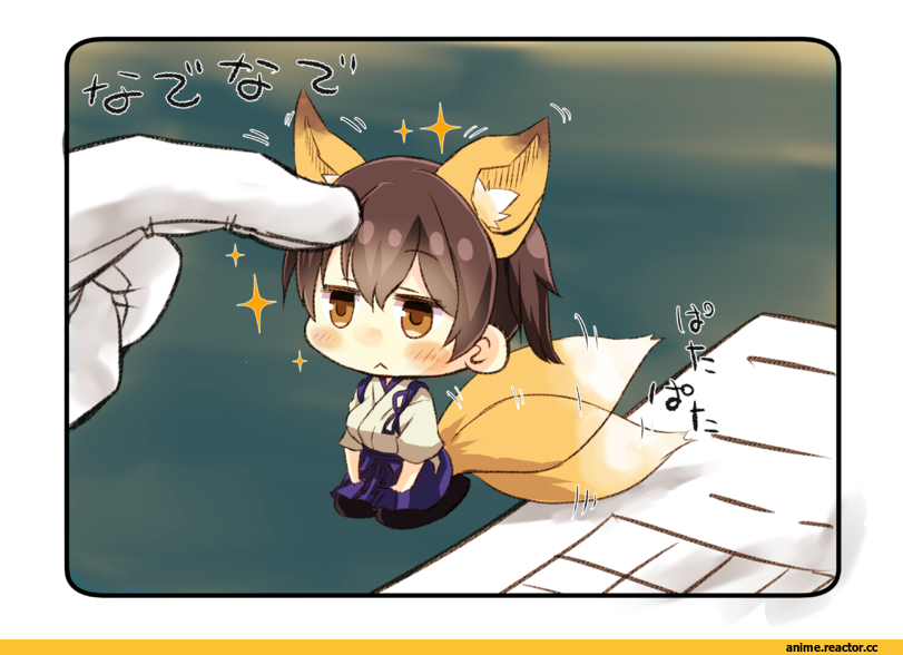 Kaga (Kantai Collection), Kantai Collection, Admiral (Kantai Collection), Animal Ears, Kitsunemimi, Taisa (kari), chibi, Anime
