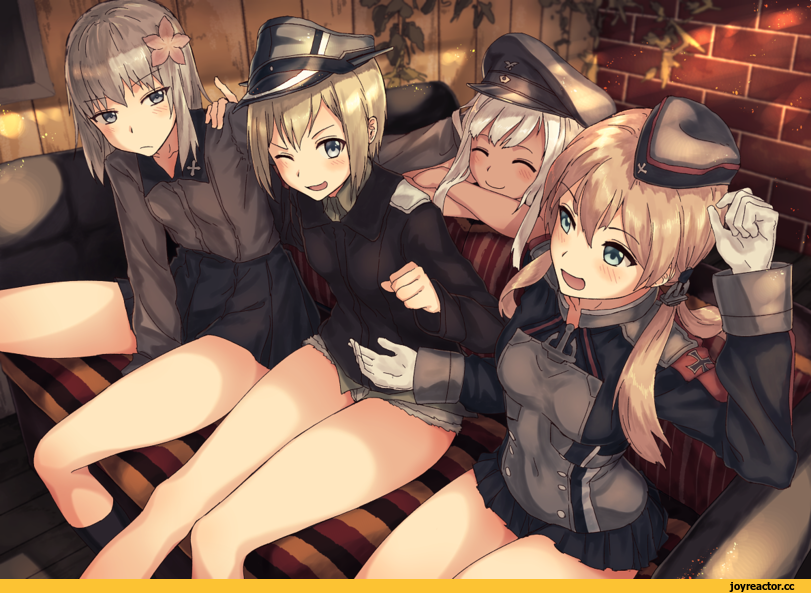 furukawa wanosuke, Erica Hartmann, Strike Witches, фэндомы, Ro-500 (Kantai Collection), Kantai Collection, Prinz Eugen (Kantai Collection), itsumi erika, Girls und Panzer, crossover, Anime, Strike Witches Character