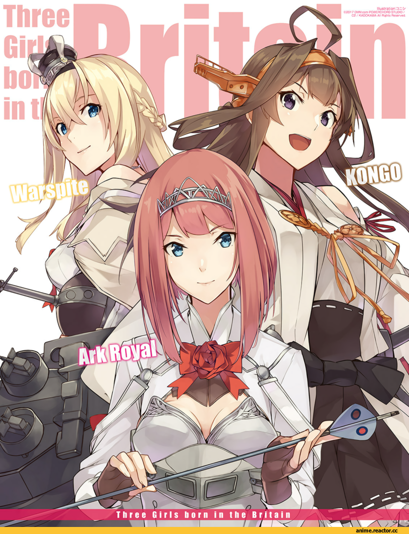 Kongou (Kantai Collection), Kantai Collection, konishi (koconatu), Ark Royal (kantai collection), Warspite (Kantai Collection), Anime