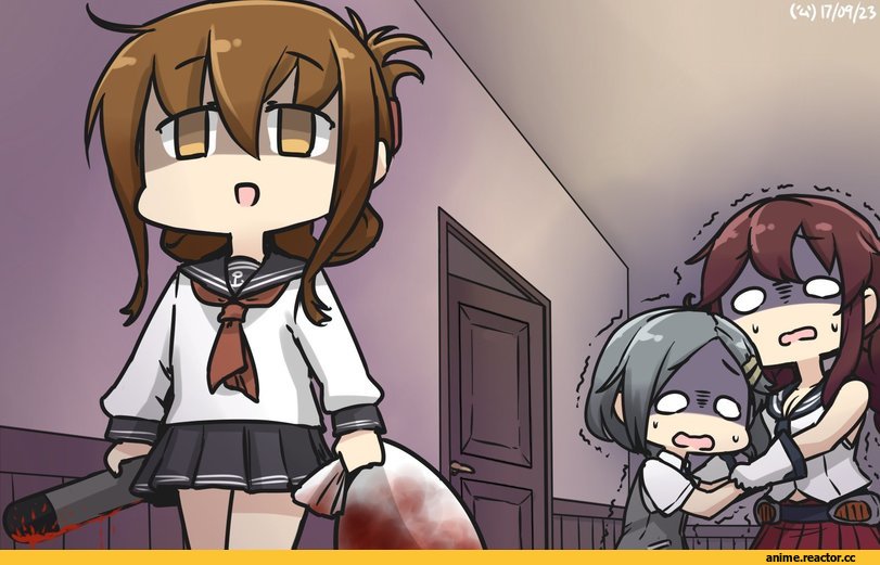 Inazuma (Kantai Collection), Kantai Collection, Kuroshio (Kantai Collection), Noshiro (Kantai Collection), Hamu Koutarou, Anime Art, Anime