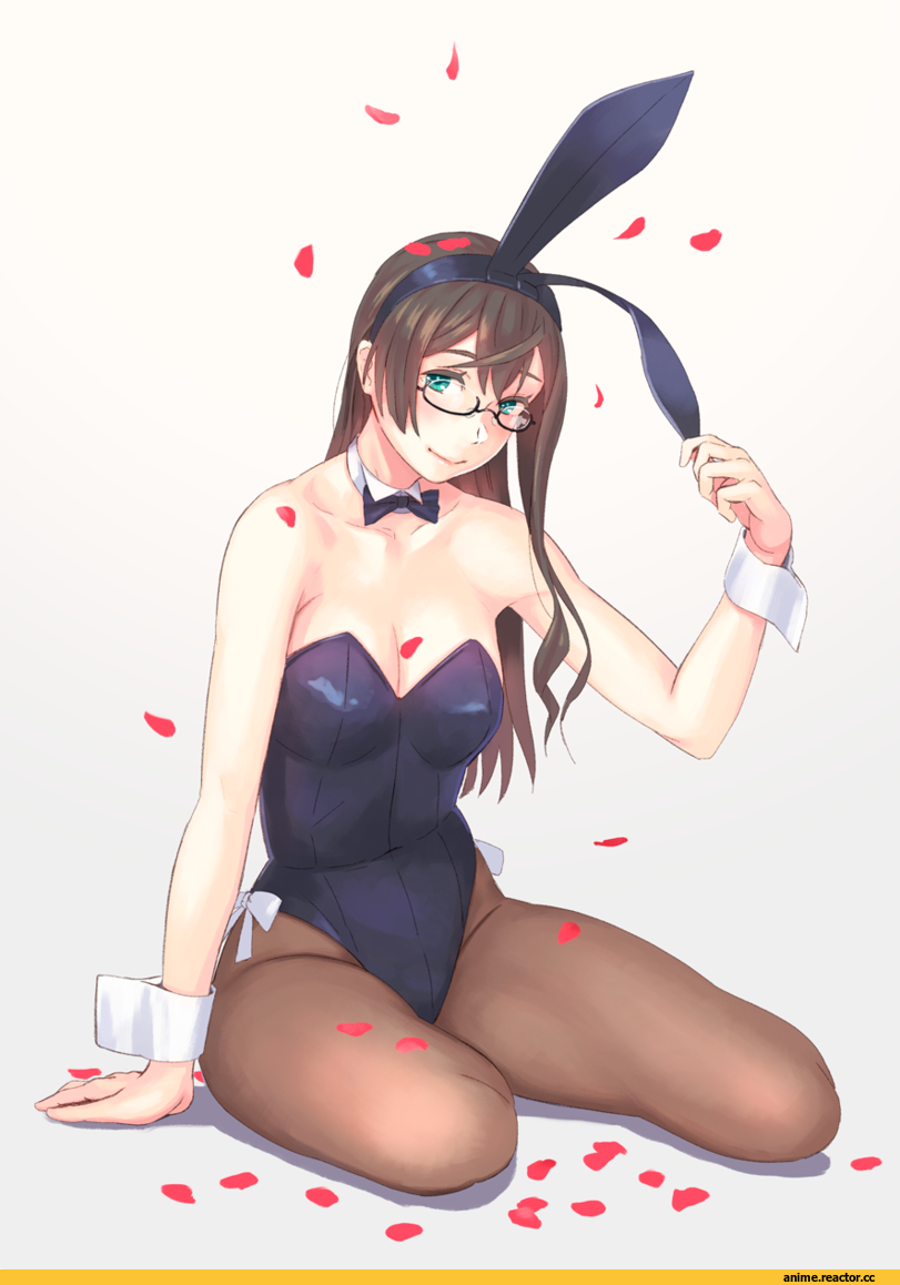 Ooyodo (Kantai Collection), Kantai Collection, Bunnysuit, Usagimimi, Animal Ears, Megane, Yuuji (And), Anime