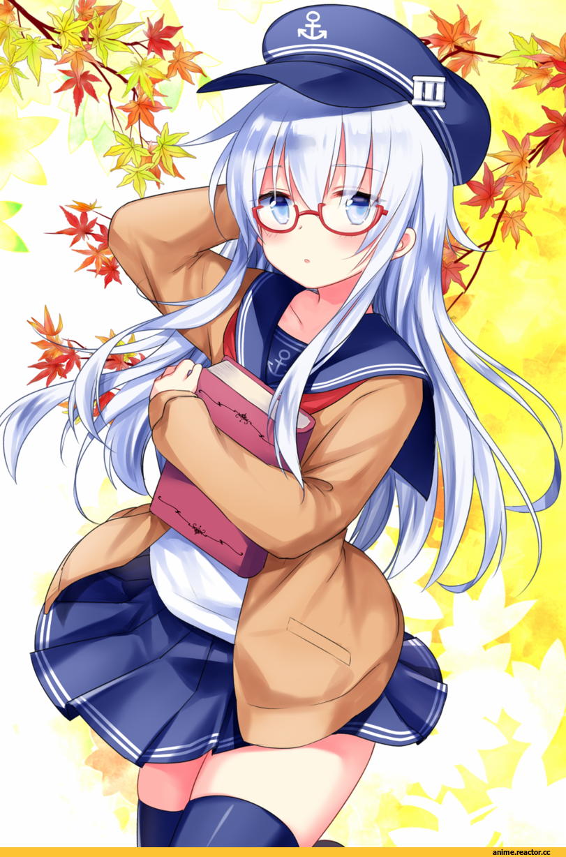 motohara moka, Hibiki (Kantai Collection), Kantai Collection, Megane, Anime Art, Anime