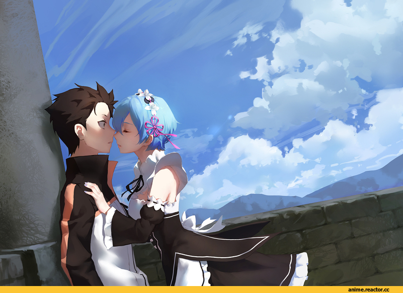 Re Zero Kara Hajimeru Isekai Seikatsu, Rem (re zero), Natsuki Subaru, qiake, Anime