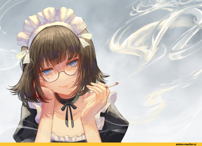 tamarashi, Anime Art, AO, Maid, Megane, Anime