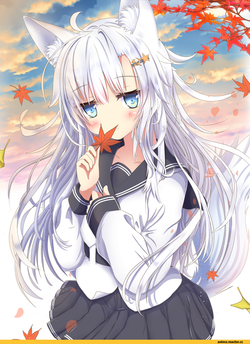Anime Art, aruka (alka p1), Kantai Collection, Verniy, Animal Ears, Kitsune, Anime