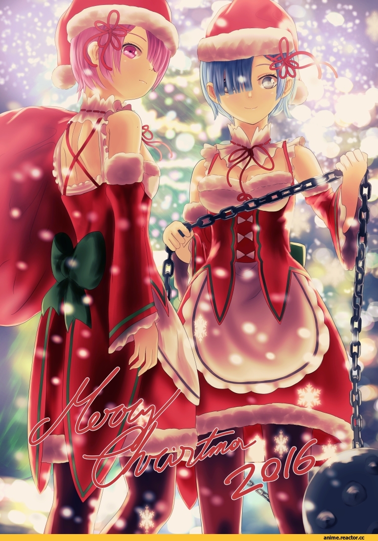 Re Zero Kara Hajimeru Isekai Seikatsu, Rem (re zero), Ram (Re Zero), Anime Christmas, keane912, Anime