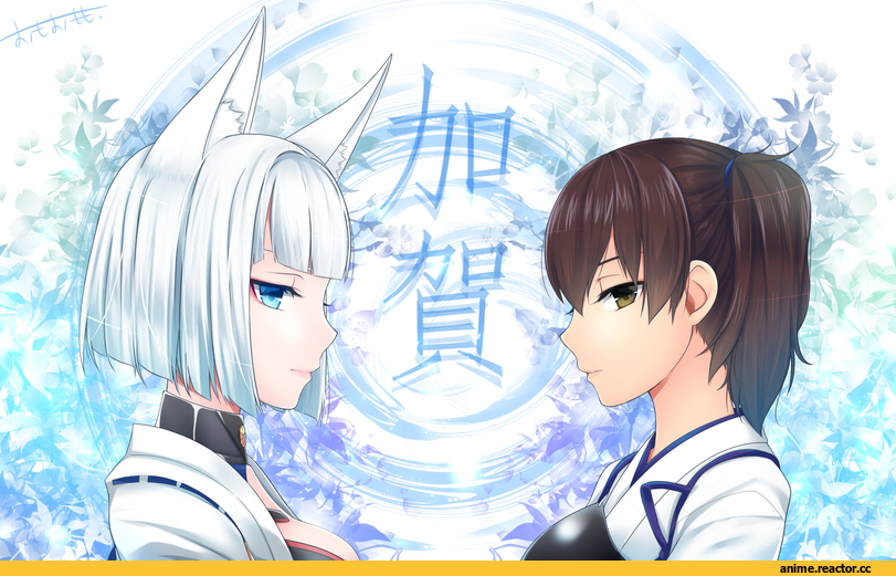 Kantai Collection, Azur Lane, Kaga (Kantai Collection), Kaga (Azur Lane), omoomomo, Anime Art, crossover, Anime