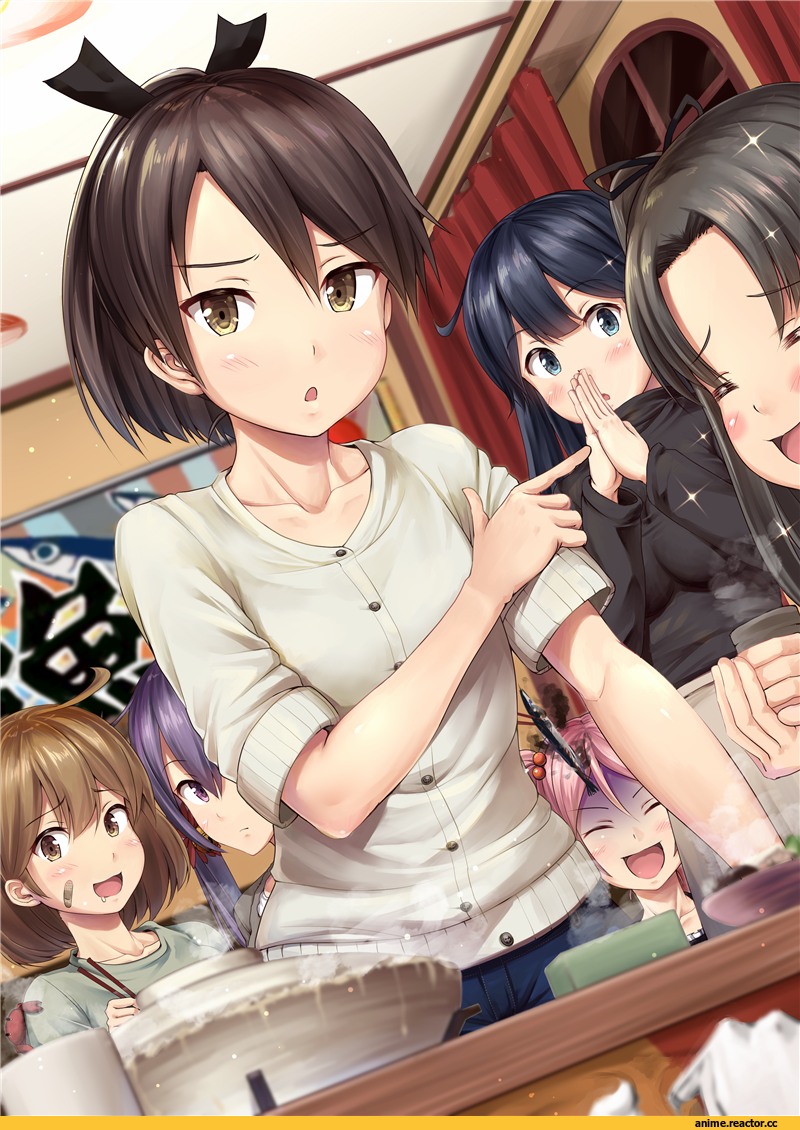 akebono (kantai collection), Kantai Collection, Ayanami (Kantai Collection), Oboro (Kantai Collection), Shikinami (Kantai Collection), Ushio (Kantai Collection), Ichikawa Feesu, Anime Art, Anime