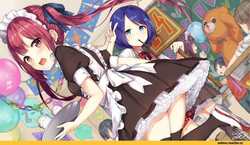Anime Art, pomu, Anime Original, Maid, Anime