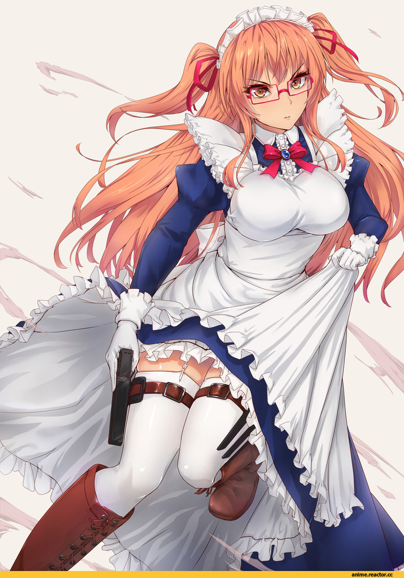 Anime Original, Anime Art, Megane, Maid, Опасные Няшки, Anime Няши, Tori@Gununu, Anime