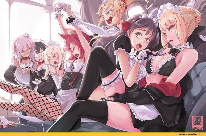Chloe von Einzbern, Saber Alter, Illyasviel von Einzbern, Matou Sakura, Miyu Edelfelt, Saber of Red, Tamamo no mae (fate), Fate/Extra, Maid, nekomimipunks, Anime, Fate/Kaleid, Fate (series), Fate/Stay Night, Fate/Apocrypha