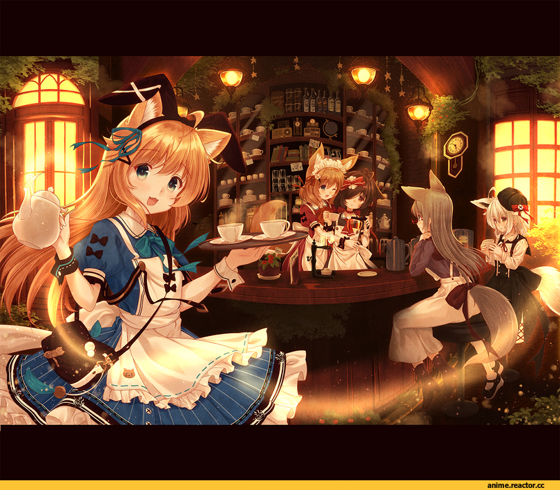 AO, Anime Art, Kitsune, Animal Ears, neko, Maid, misaki yuu (dstyle), Anime