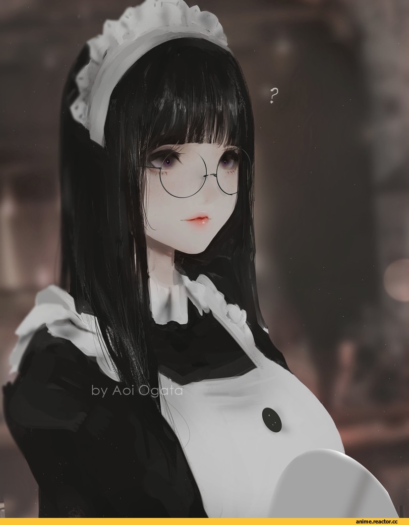 AO, Anime Art, Aoi Ogata, artist, Maid, Megane, Anime