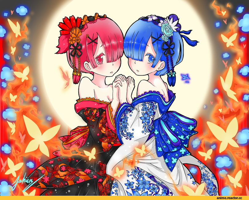Re Zero Kara Hajimeru Isekai Seikatsu, Rem (re zero), Ram (Re Zero), VincasCalvii, Anime