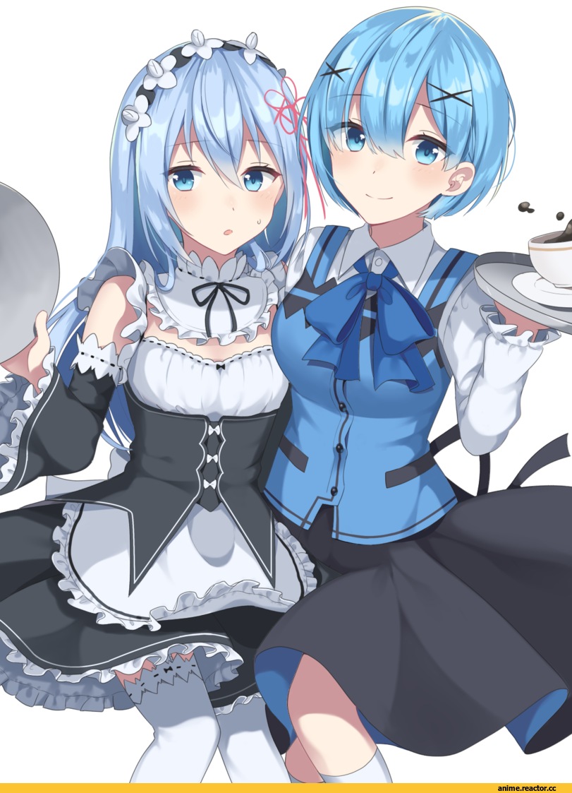 Re Zero Kara Hajimeru Isekai Seikatsu, Rem (re zero), Gochuumon wa Usagi Desu ka?, Kafuu Chino, crossover, Anime